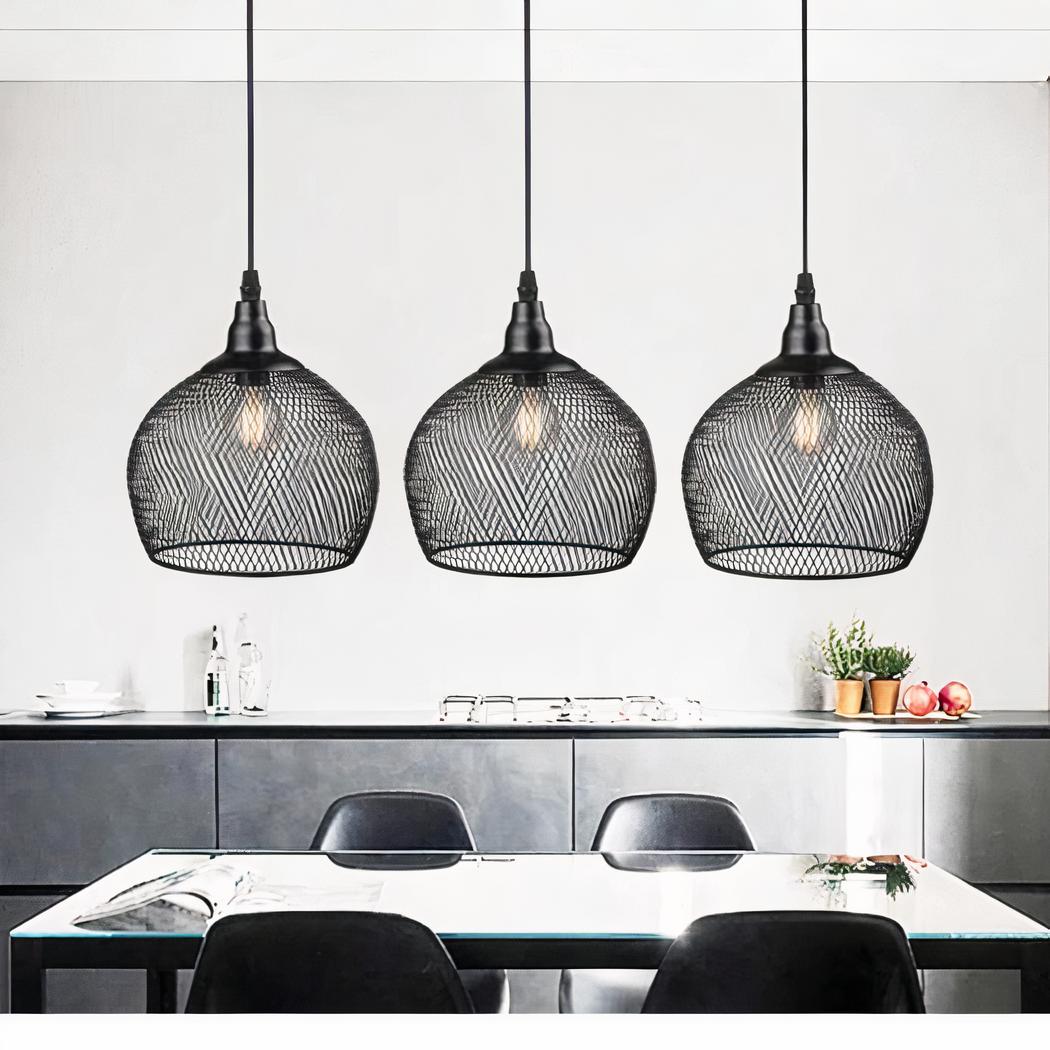 Suspension noire avec ou sans câble style industriel