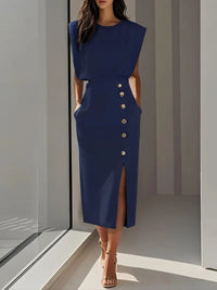 Dalia | Midi Dress with Side Slit