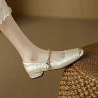 Camille | Vintage Braided Pearl Strap Shoes