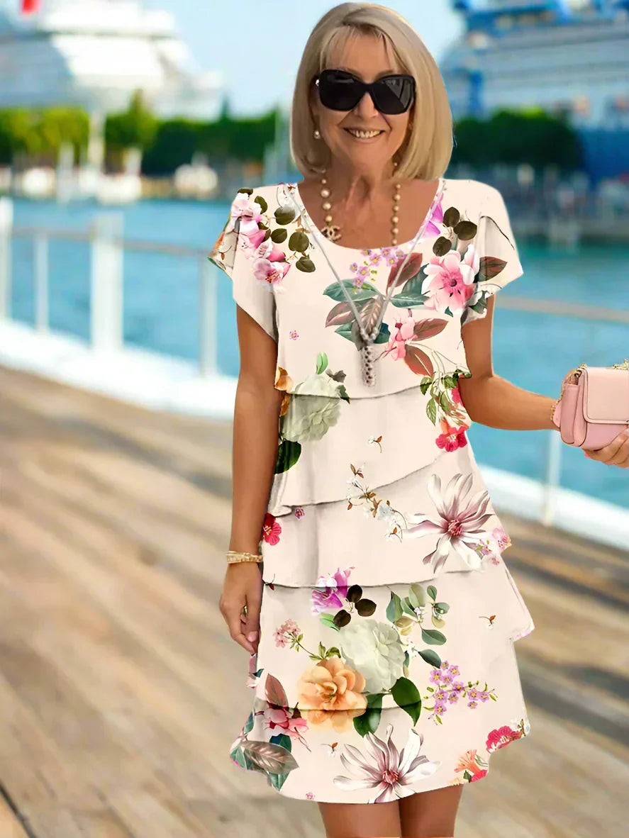 Rosie | Floral Tiered Chiffon Dress
