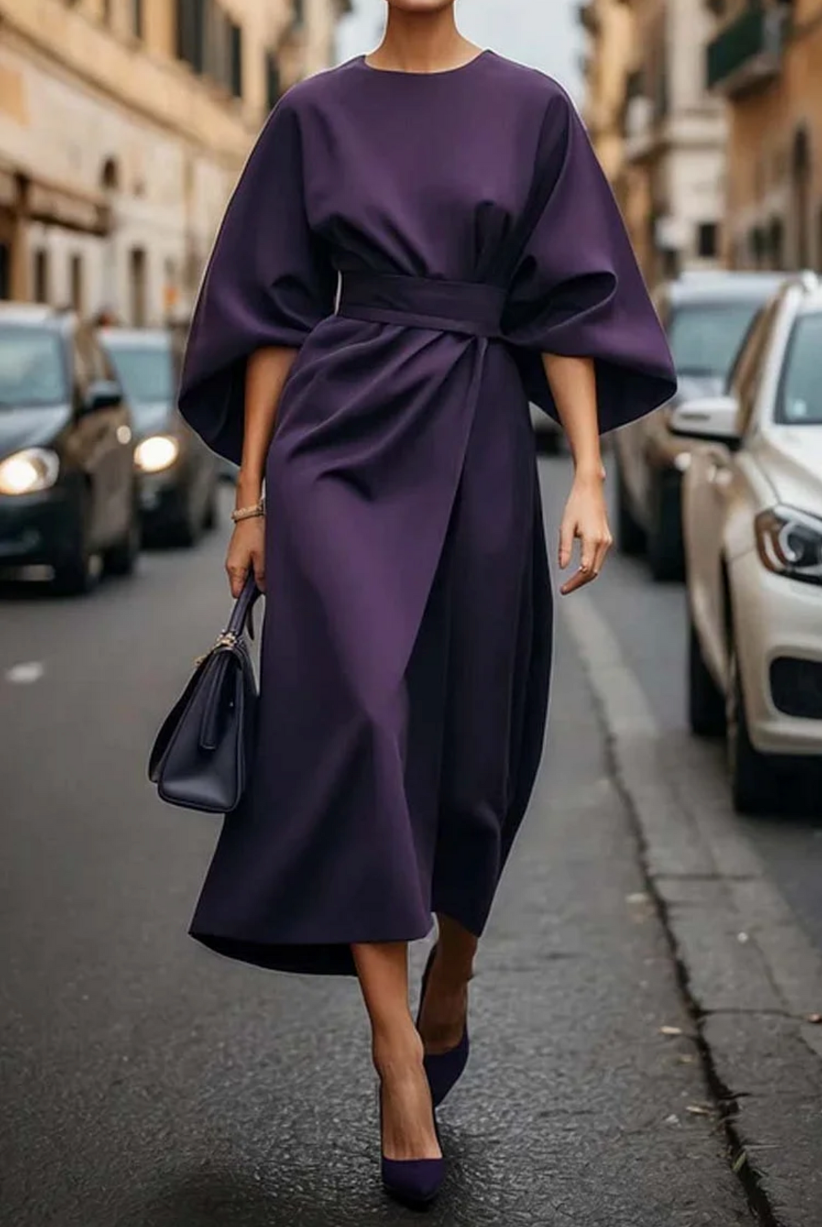 Rachel | Elegant Lantern Sleeves Dress