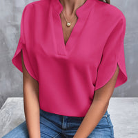 Nicole | Elegant Draped V-Neck Blouse