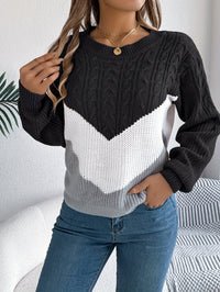 Blythe | Color-Block Round Neck Sweater