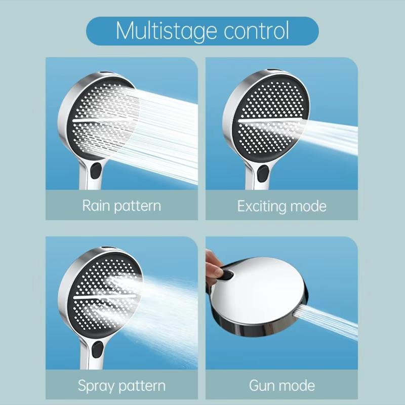 TurboRain High-Pressure Shower Head — 4 Spray Modes
