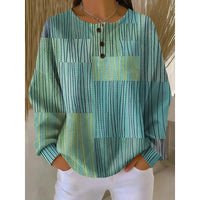 Melody | Button-Neck Print Sweatshirt