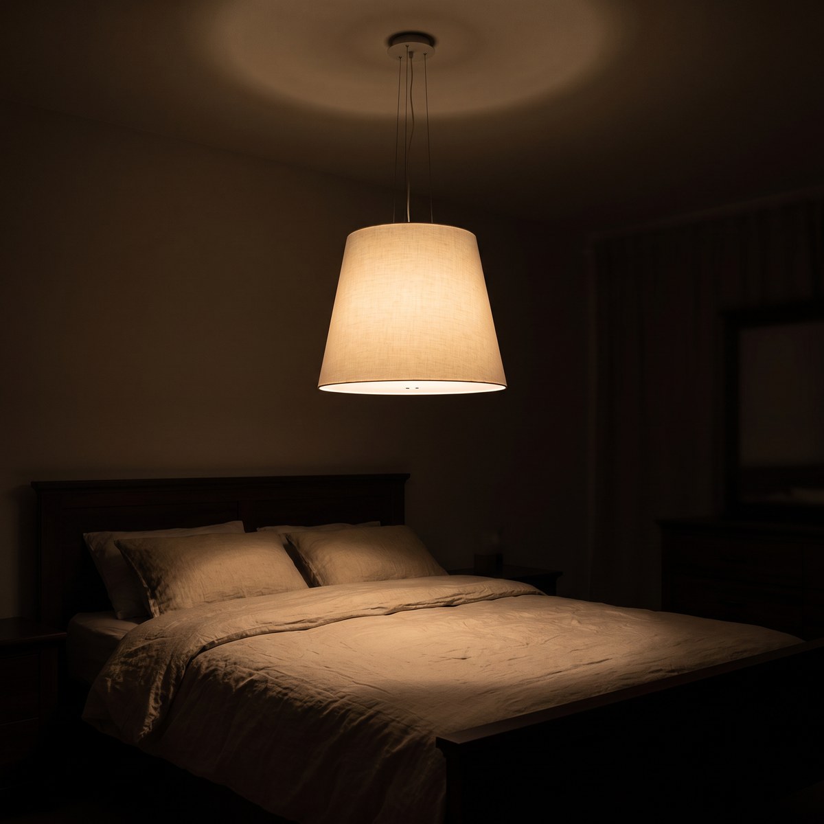 Suspension abat-jour conique en tissu de 50 cm, 2 coloris