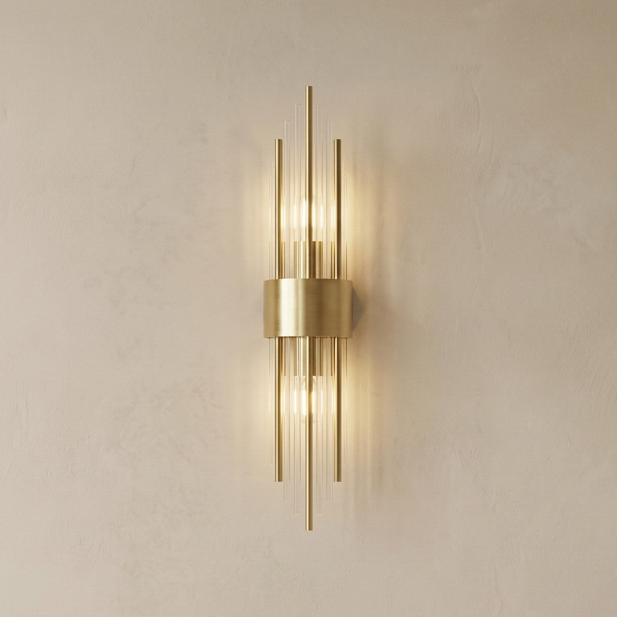 Applique dorée art déco : métal et verre, taille S ou M