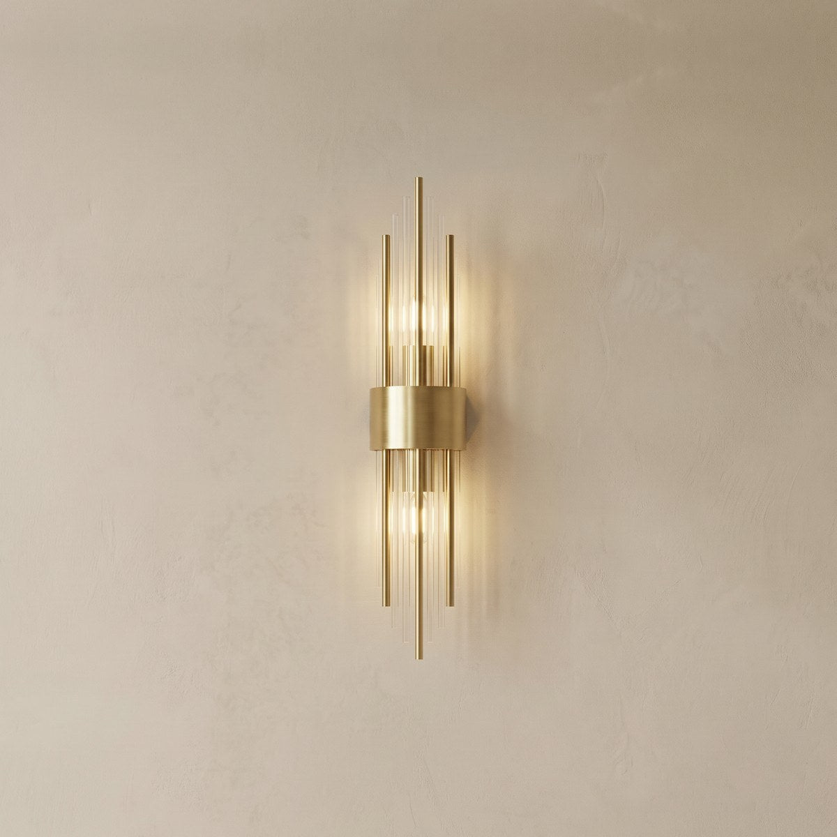 Applique dorée art déco : métal et verre, taille S ou M