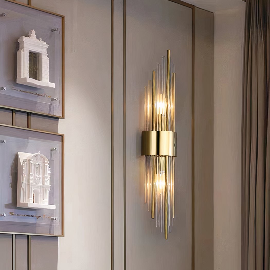 Applique dorée art déco : métal et verre, taille S ou M