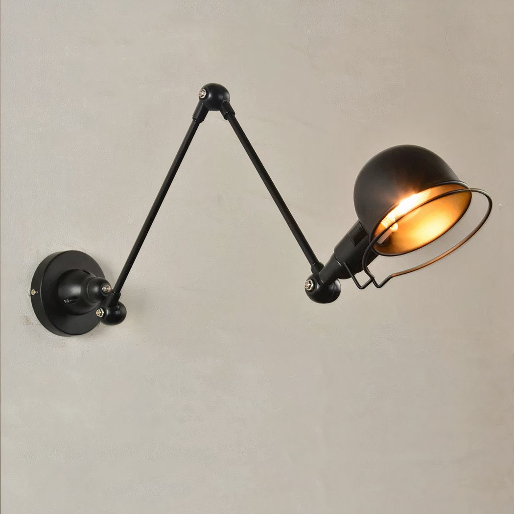Applique murale industrielle LED noire rétro et réglable
