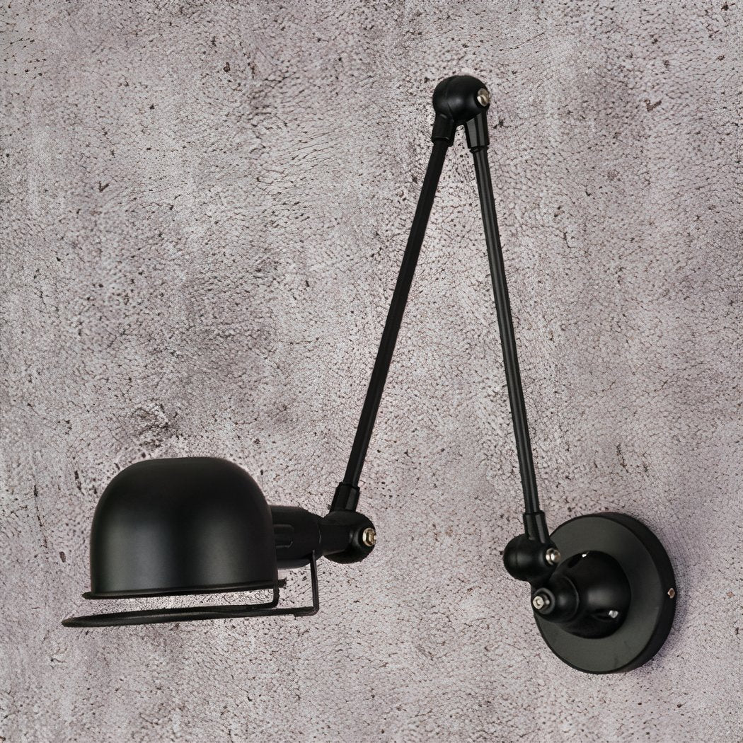 Applique murale industrielle LED noire rétro et réglable