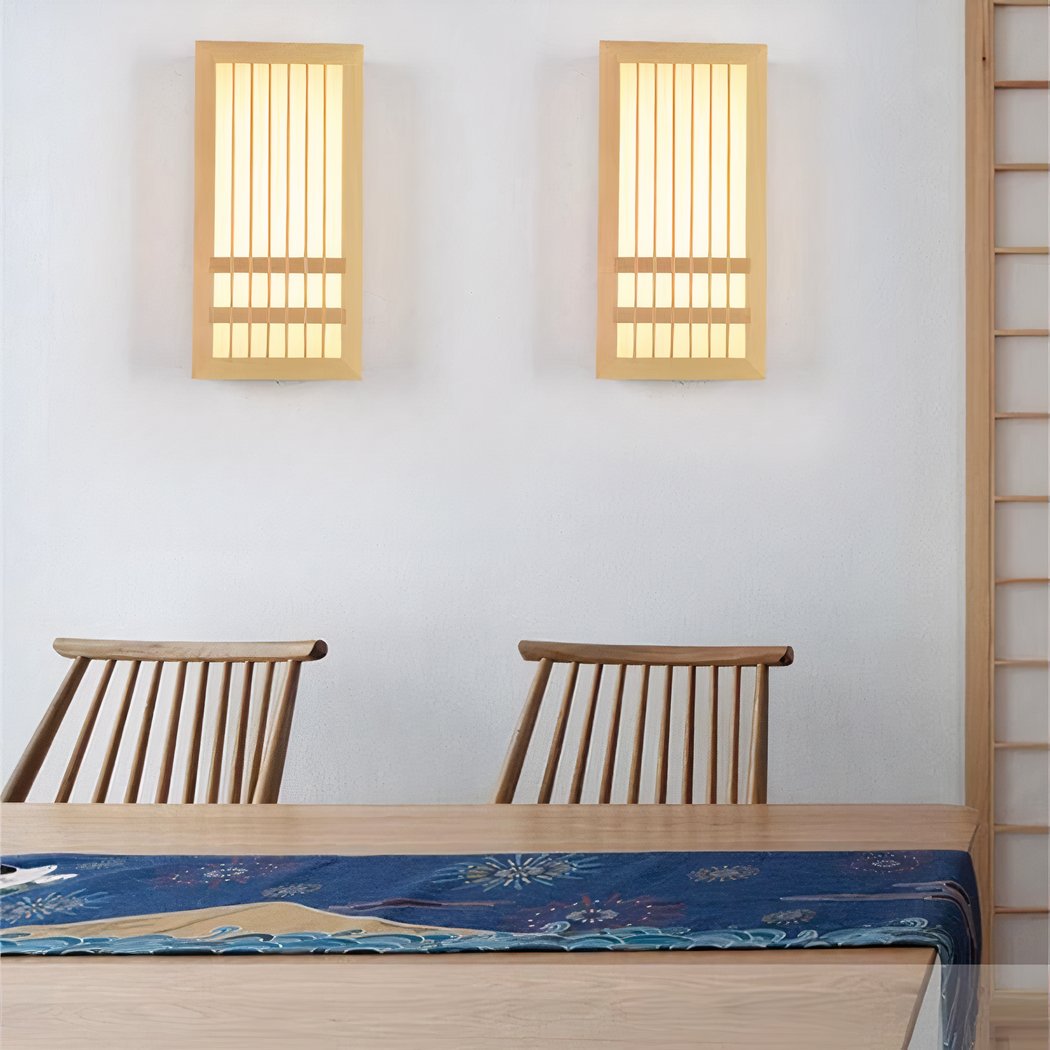 Applique murale japonaise en bois