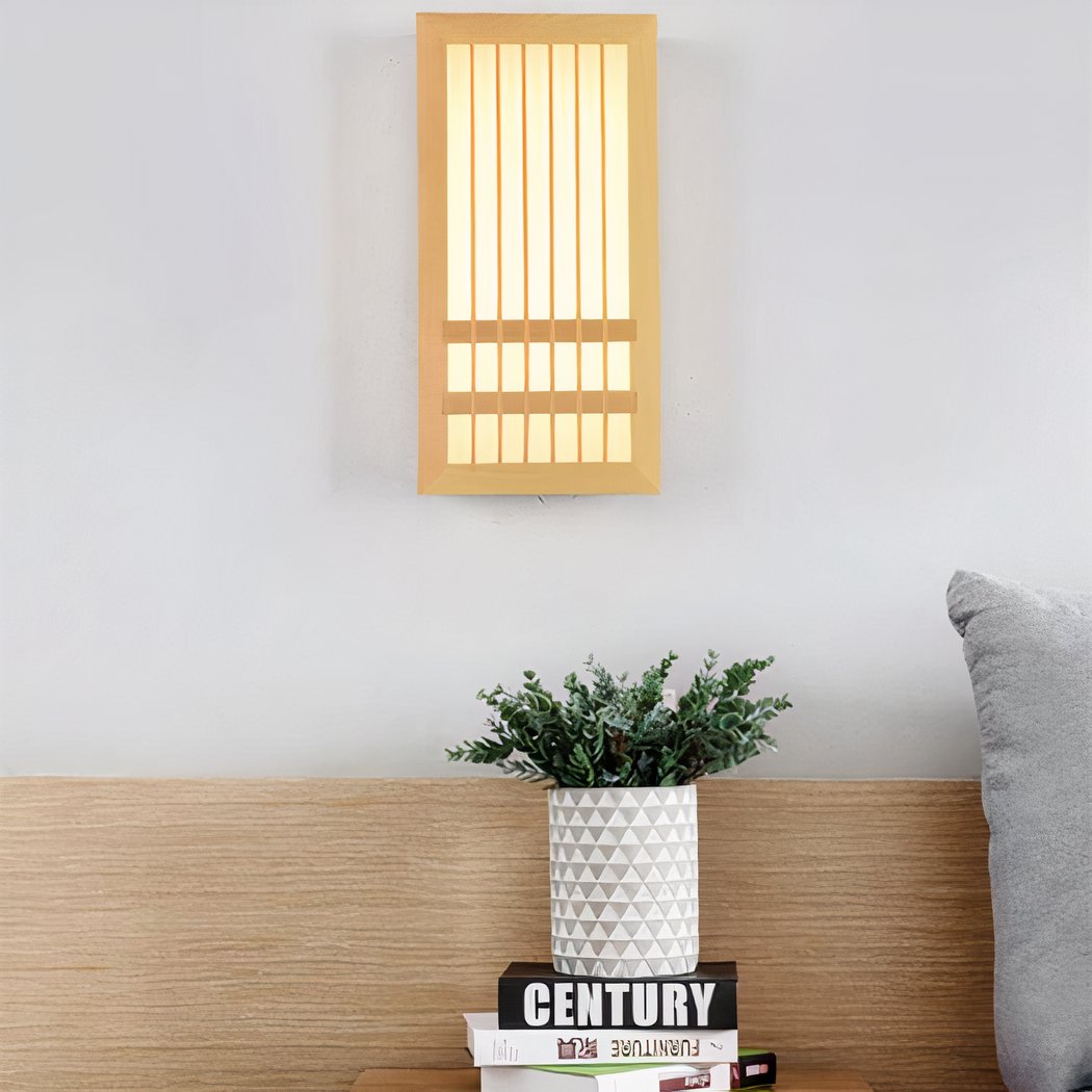 Applique murale japonaise en bois