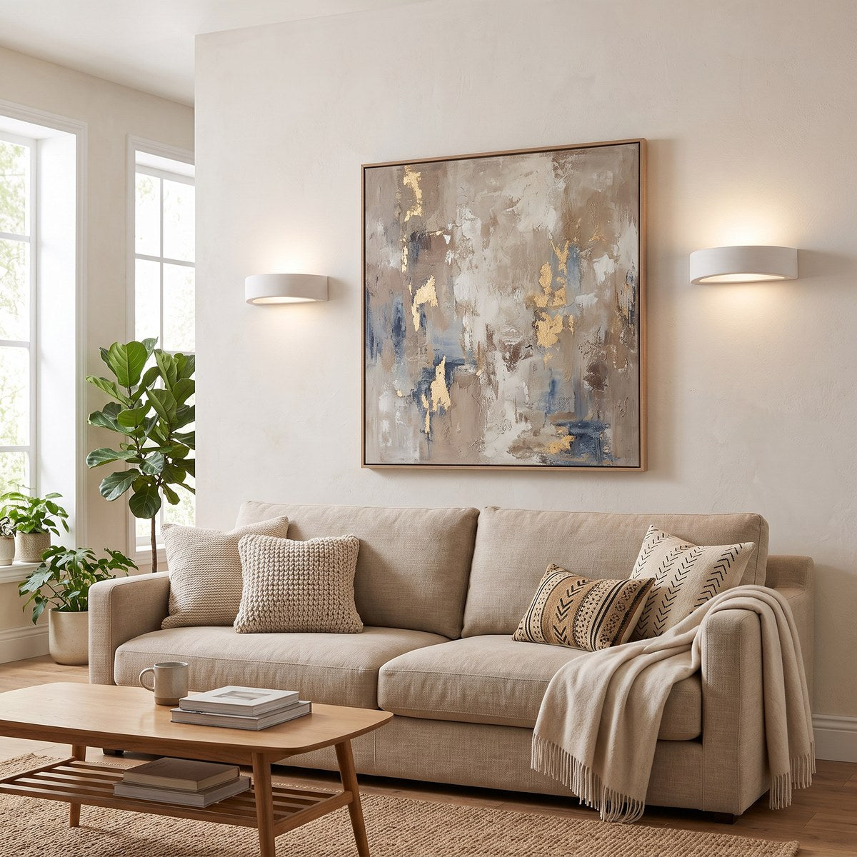 Applique murale minimaliste en céramique blanche