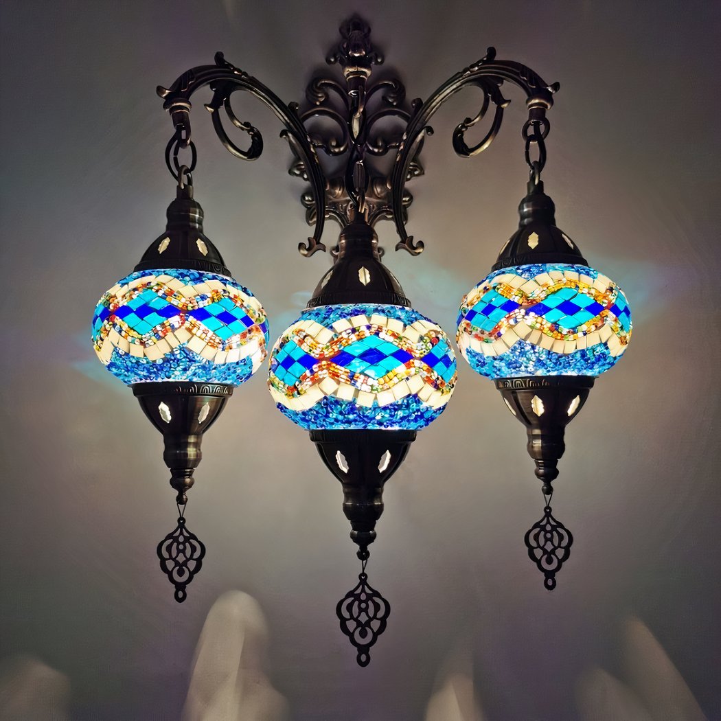 Applique murale orientale ronde design mosaique