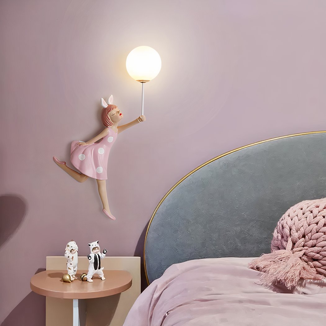 Applique murale petite fée rose pour fille