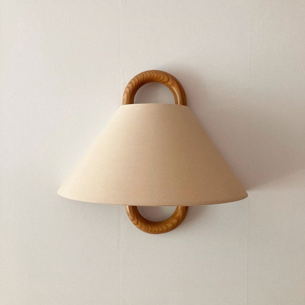 Applique bois et tissu style rétro japandi