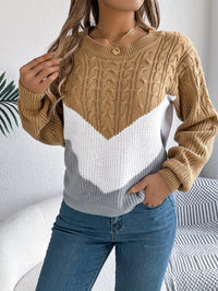 Blythe | Color-Block Round Neck Sweater