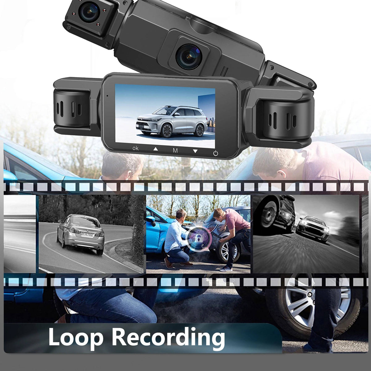 Wireless Car Dash Cam Front And Rear With Night Vision