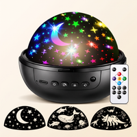 Galaxy star projector night light with remote control and its three projection films: stars, ocean, dinosaurs