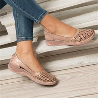 Wide Toe Box Flats with Perforated Design for Women