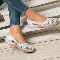 Wide Toe Box Flats with Perforated Design for Women