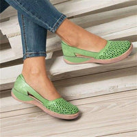 Wide Toe Box Flats with Perforated Design for Women