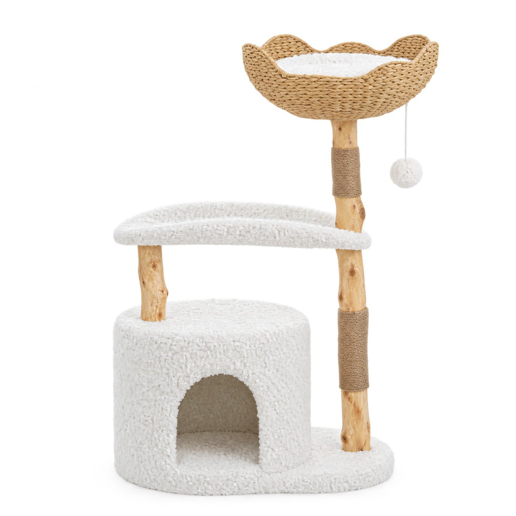 Condo and Basket cat tree on white background