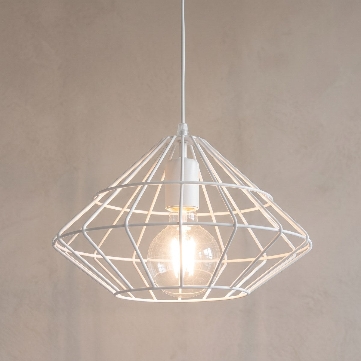Suspension cage losange en fil d'acier de 32 cm, 2 coloris