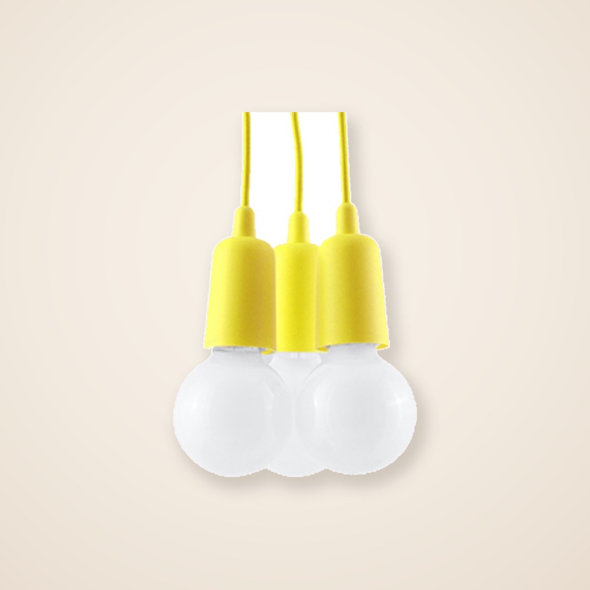 Suspension 3 ampoules à douilles colorées, 6 coloris