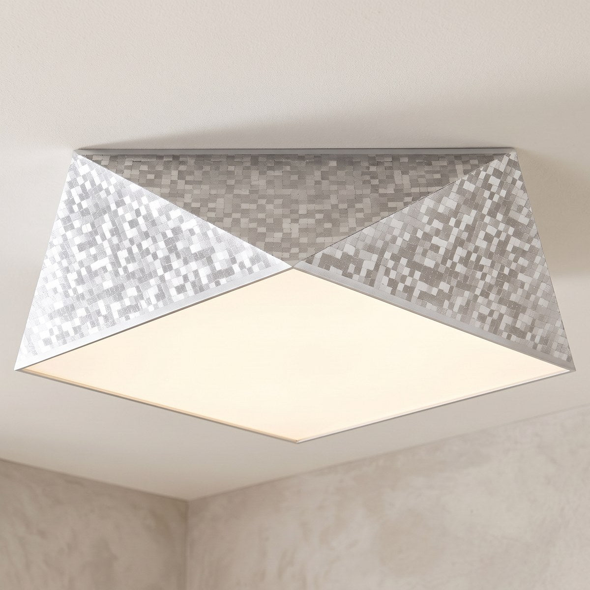 Plafonnier hexagonal à facettes de 35 cm, 3 coloris