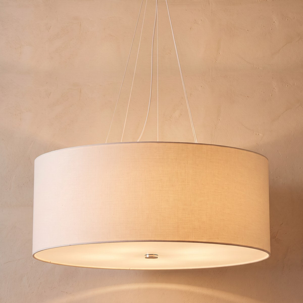 Suspension tambour en tissu de 70 cm avec diffuseur, 2 coloris