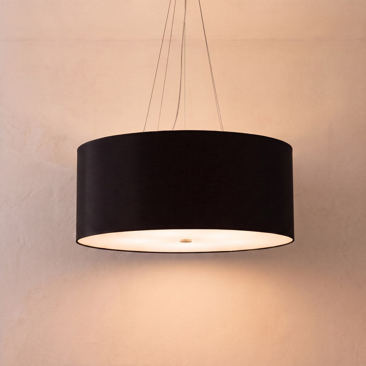 Suspension tambour en tissu de 70 cm avec diffuseur, 2 coloris