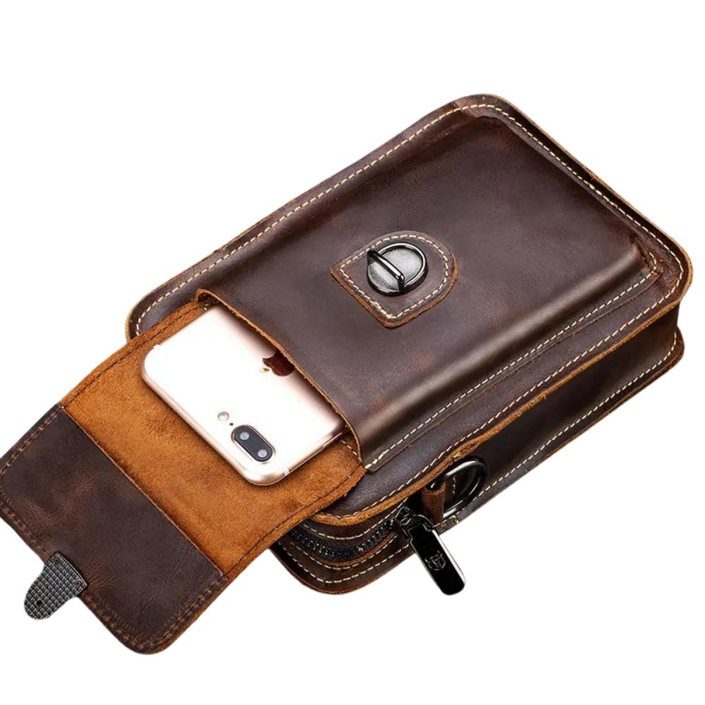 Pochette téléphone cuir homme