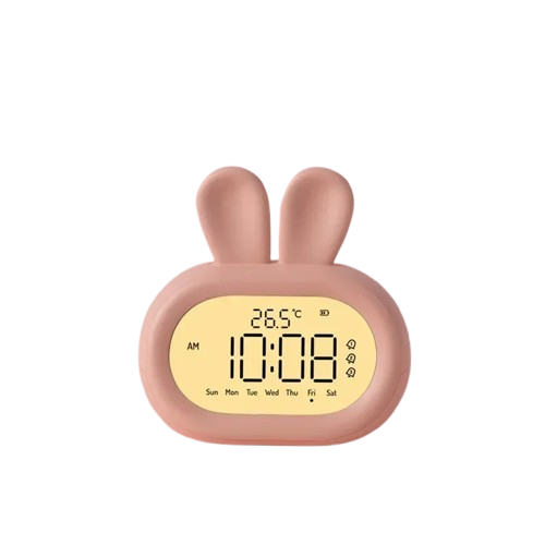 Réveil Éducatif Enfant Lapin Affichage Digital et Thermomètre Intégré