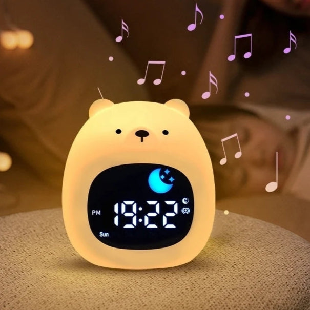 Réveil Enfant Animaux Mignons avec Veilleuse Lumineuse et Affichage Digital