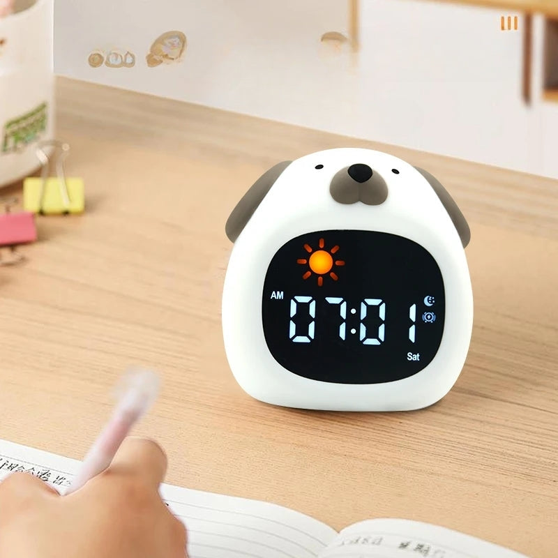 Réveil Enfant Animaux Mignons avec Veilleuse Lumineuse et Affichage Digital