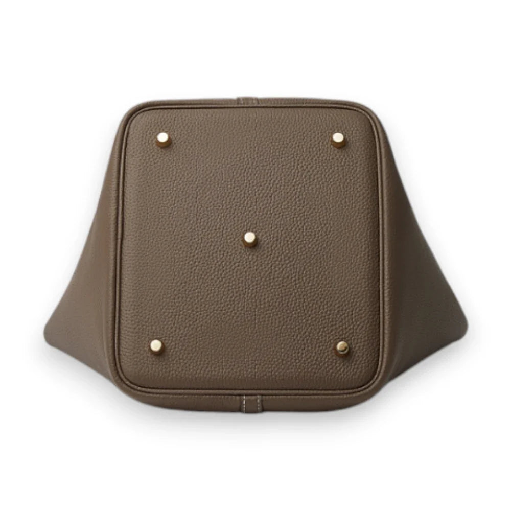Sac seau femme en cuir véritable, style épuré