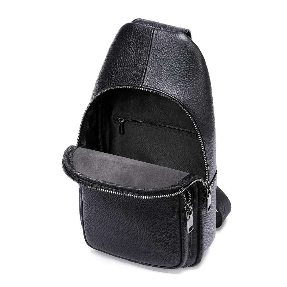 Sacoche bandoulière cuir noir