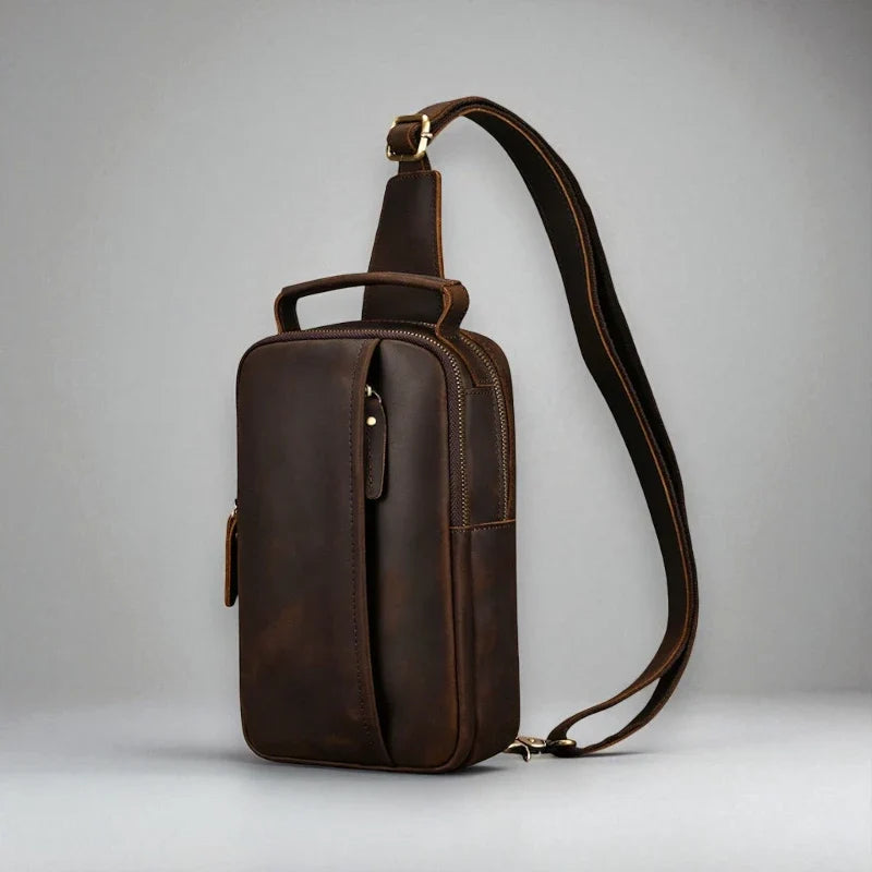 Sacoche pour homme en cuir véritable