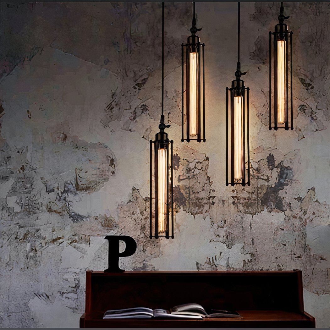 Suspension industrielle vintage rétro