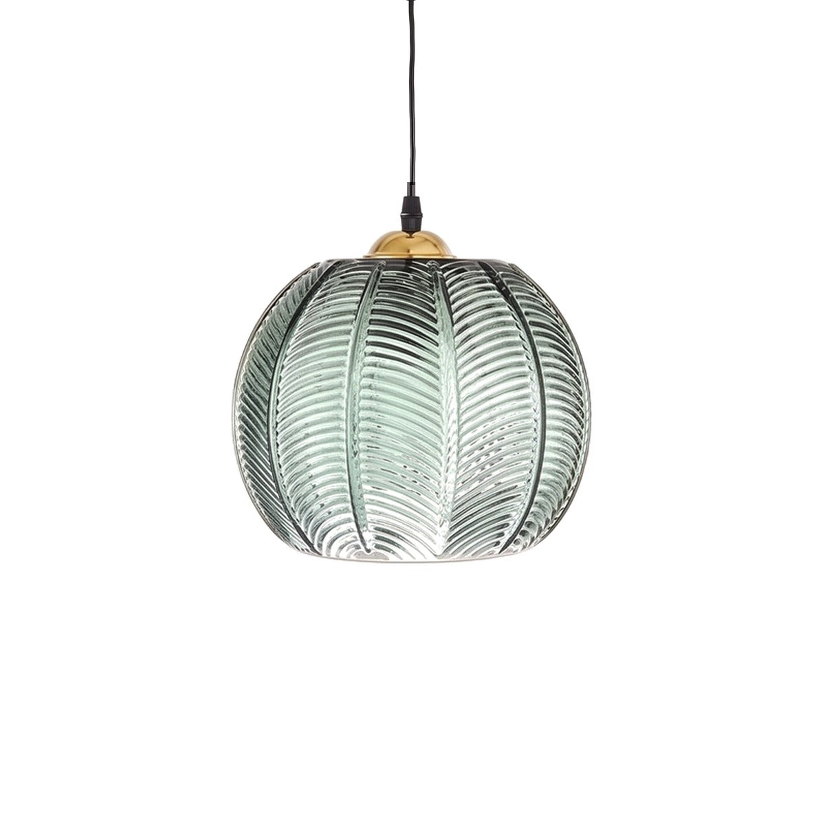 Suspension jungle en verre vert : boule nordique