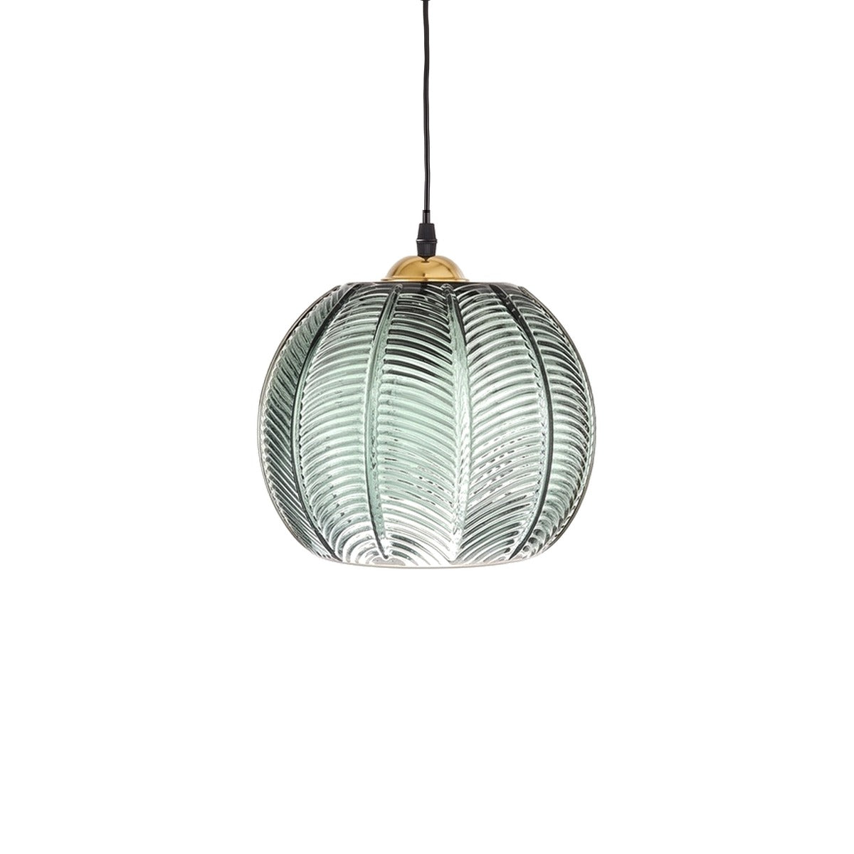 Suspension jungle en verre vert : boule nordique