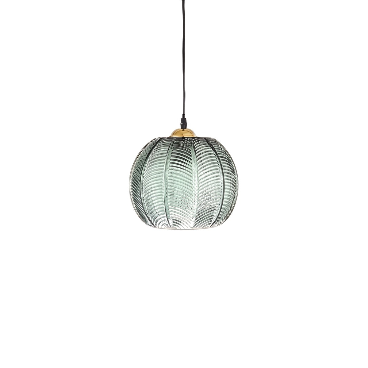 Suspension jungle en verre vert : boule nordique