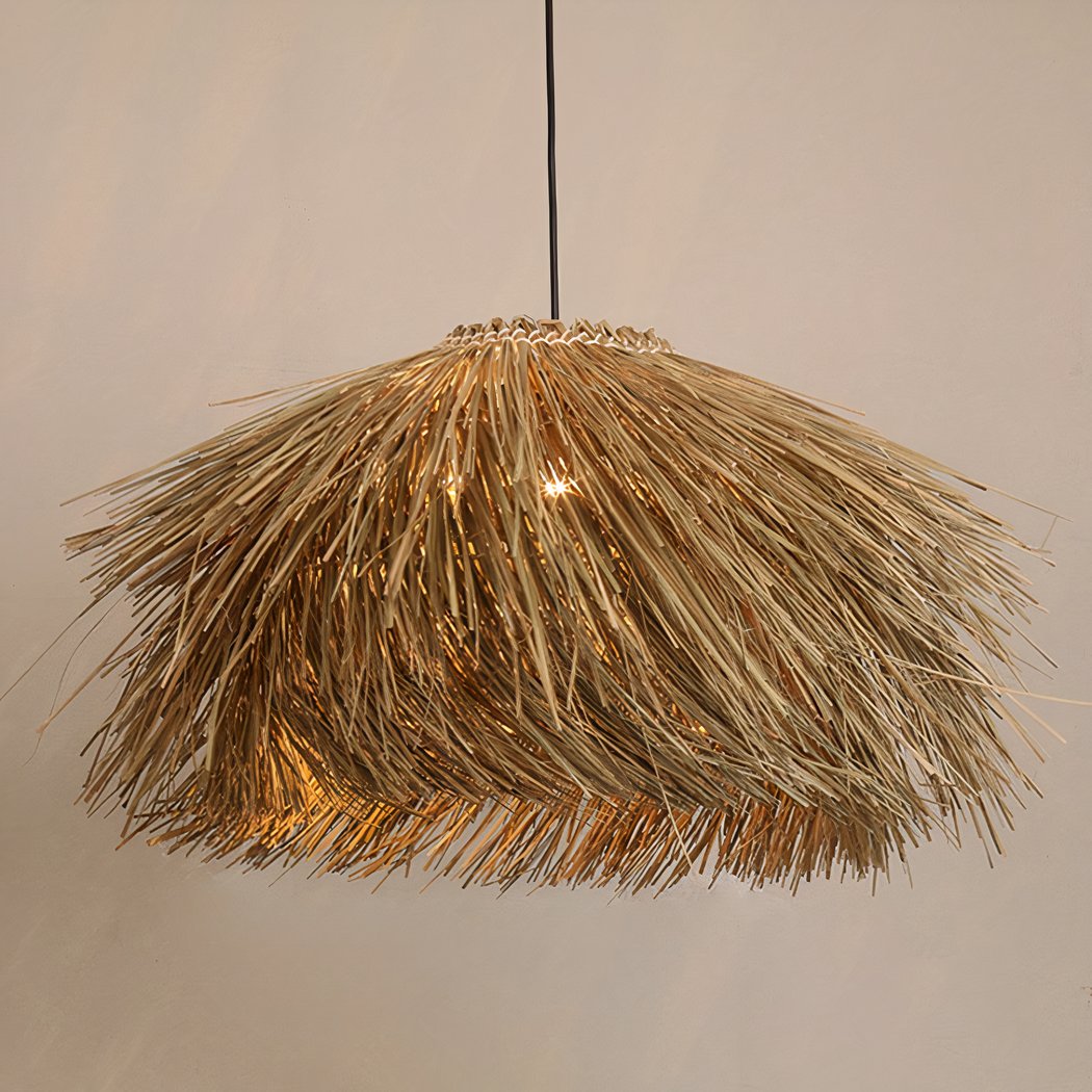 Suspension paille de style vintage pour salon