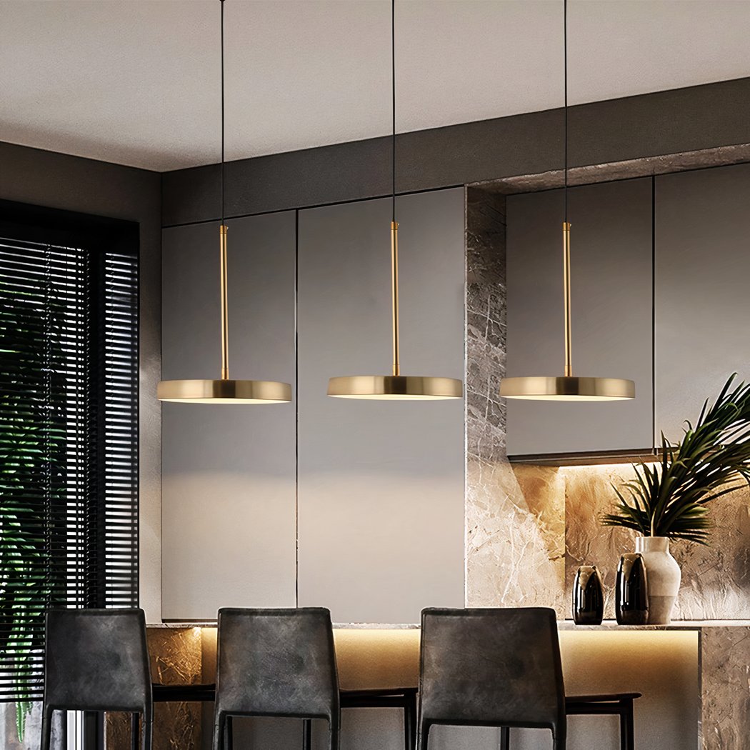 Suspension salon LED style nordique en forme de disque