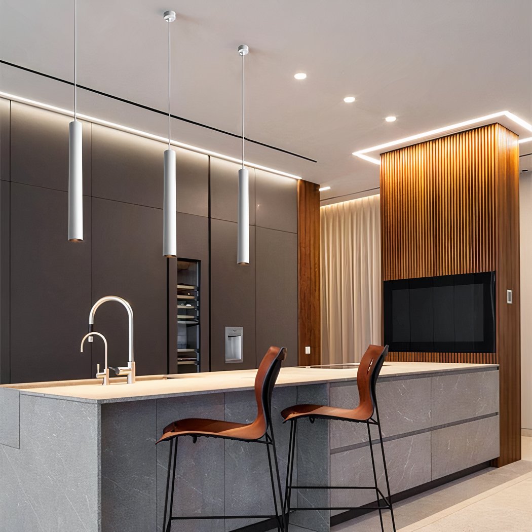 Suspension tube LED au design simple nordique et moderne